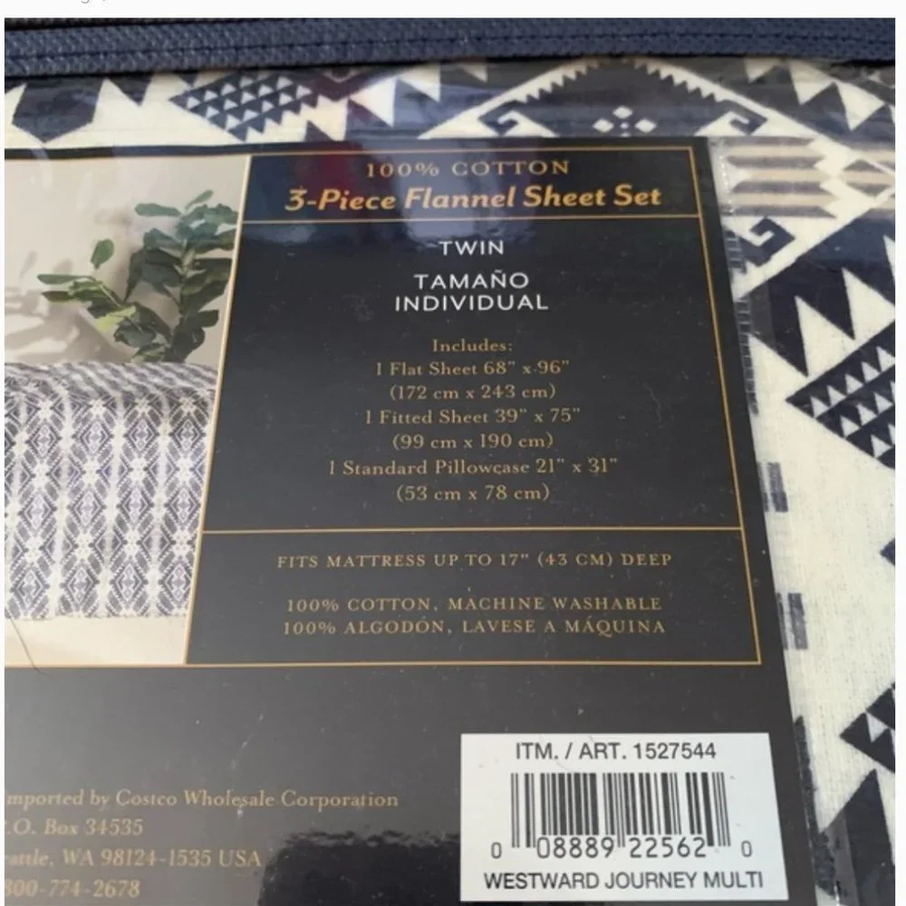 NEW PENDLETON Flannel Sheet Set Westward Journey Multi Twin Size - Picture 8 of 8